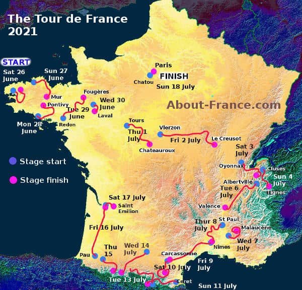 tour de france 2021 route